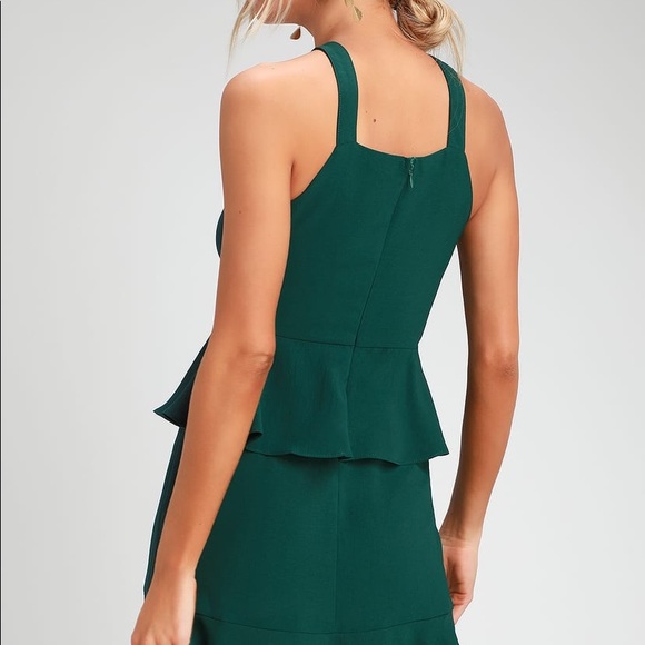 Green mini dress size M - Picture 2 of 4